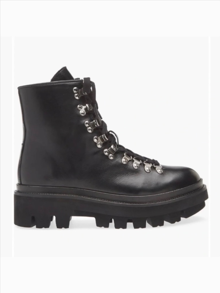 Allsaints Wanda Lug Sole Combat Boot Black Sz Eu 40